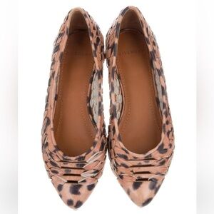 GIVENCHY Woven Leather Leopard Print Flats Size 5